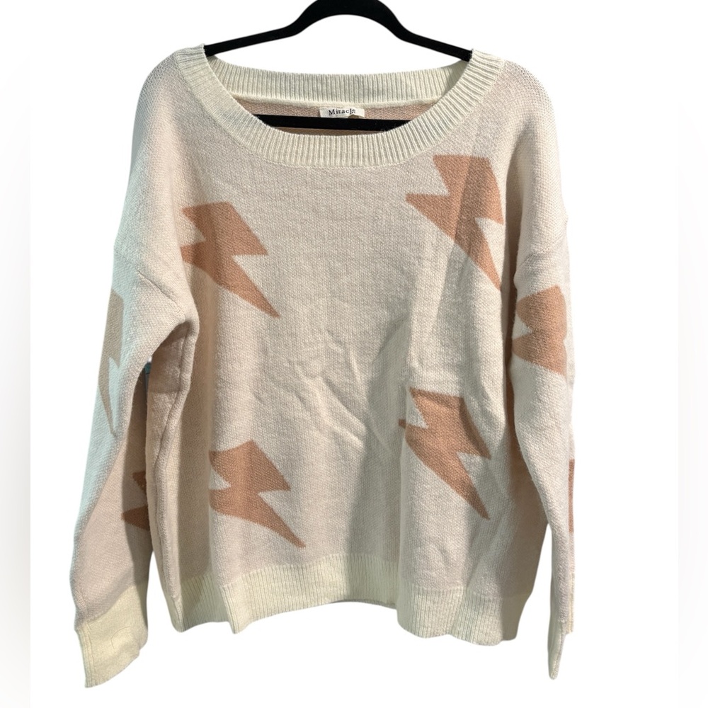 Miracle‎ Ivory and Cream Star Sweater- Size M/L